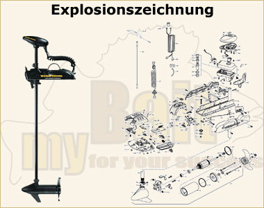 Explosionszeichnung des Minn Kota PowerDrive V2 70