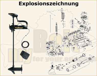 Explosionszeichnung des Minn Kota PowerDrive V2 55