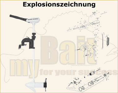 Explosionszeichnung des Minn Kota Riptide Transom 45/SC