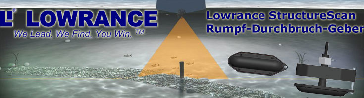 Lowrance Logo für StructureScan Rumpf-Durchbruch-Geber