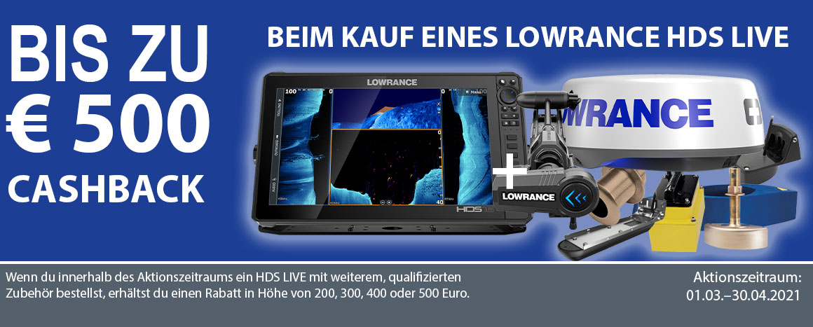 Lowrance Upgrade-Aktion: Bis zu 500 Euro beim Kauf eines HDS-Live-Echolots sparen