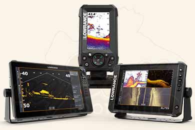 Lowrance Echolote mit Sonarbildern unterschiedlicher Gebertypen