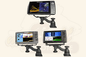 RAM MB-35 Schwingarmhalter mit Echoloten von Garmin, Lowrance und Humminbird RAM MB-35 Schwingarmhalter mit Echoloten von Garmin, Lowrance und Humminbird