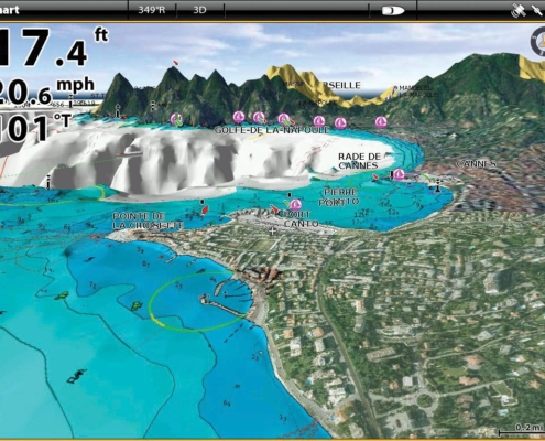 GPS Echolot mit Kartenplotter und Seekarte