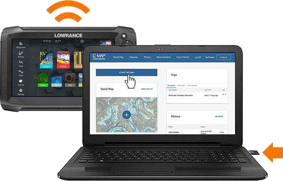 HowItWorks_Laptop Sonarlogs von der SD-Karte am Rechner zu C-MAP Genesis hochladen