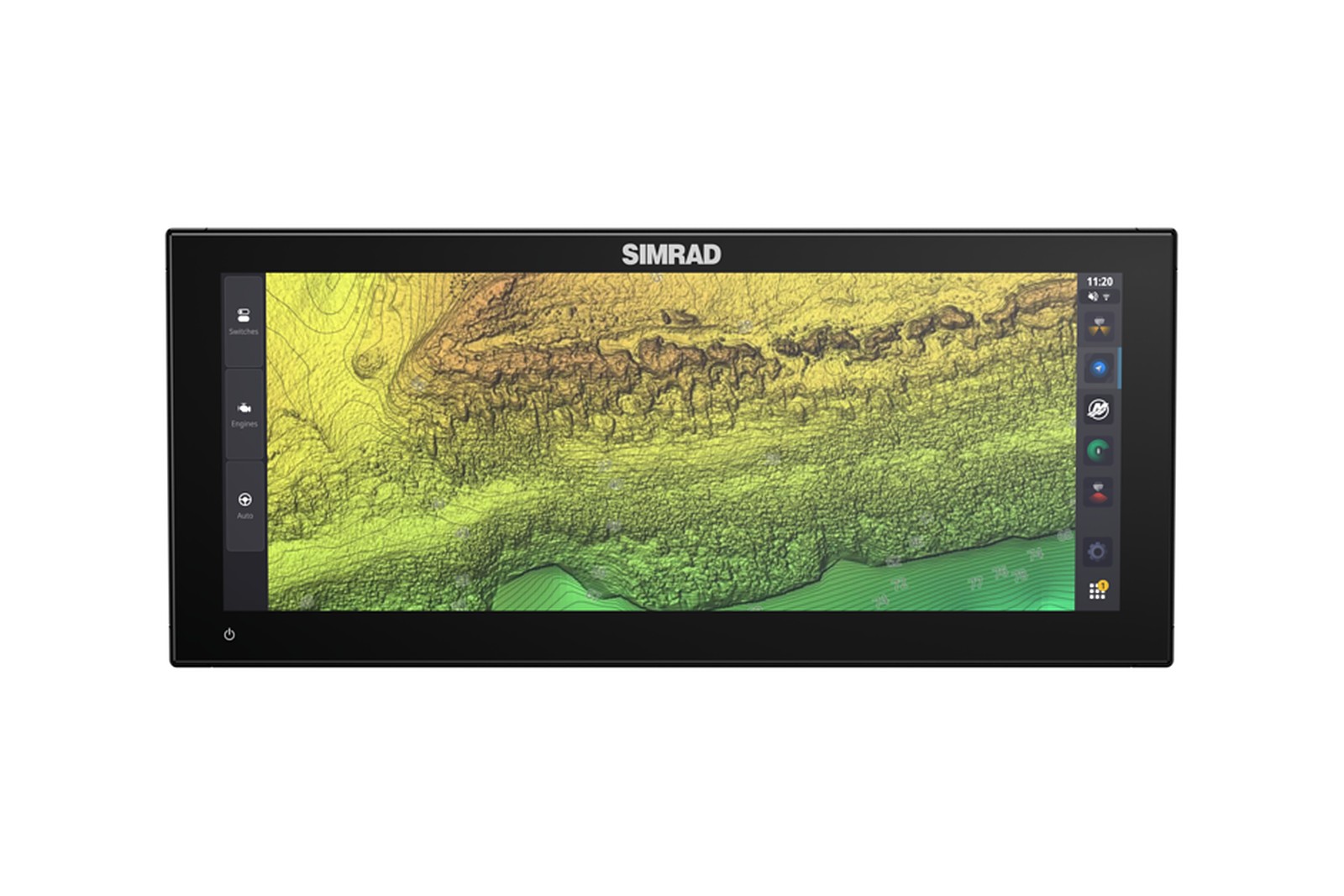 Simrad NSX 3015 Ultrawide Echolot und Kartenplotter, Karte mit Geländeschattierung