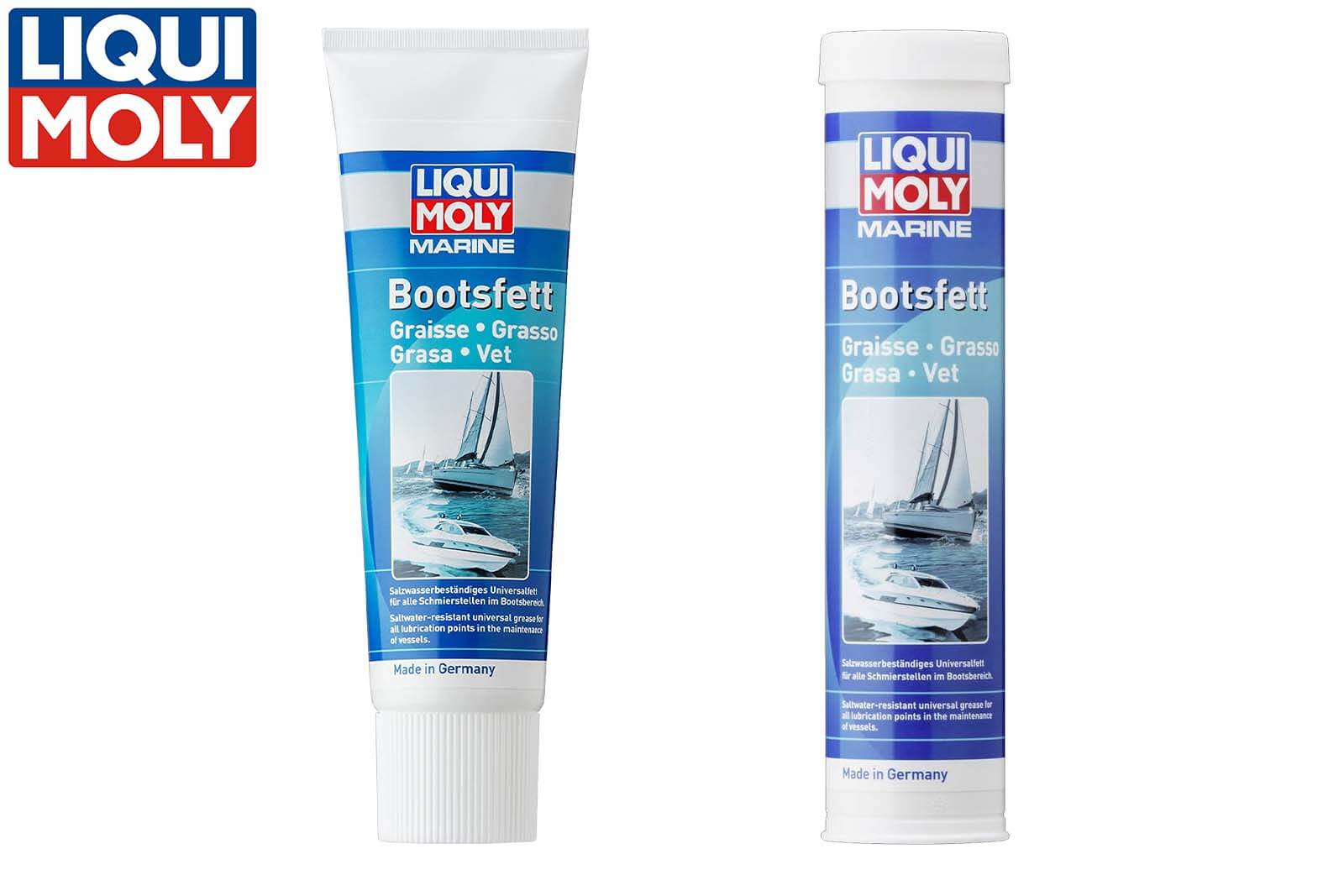LIQUI MOLY Marine-Bootsfett: Tube (250 g) und Kartusche (400 g)