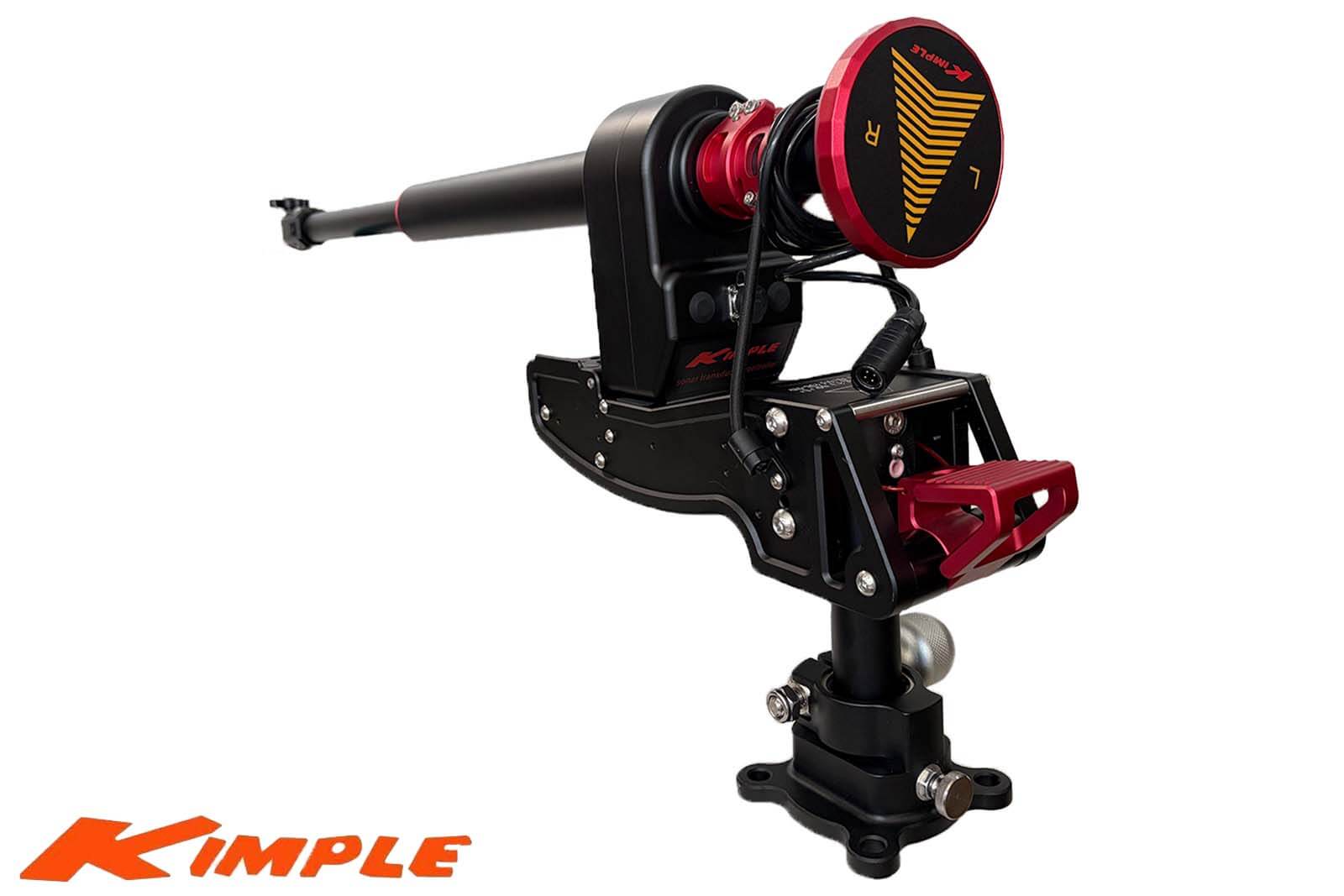 Kimple Foot Controlled Electric Transducer Mount seitlich von hinten liegend