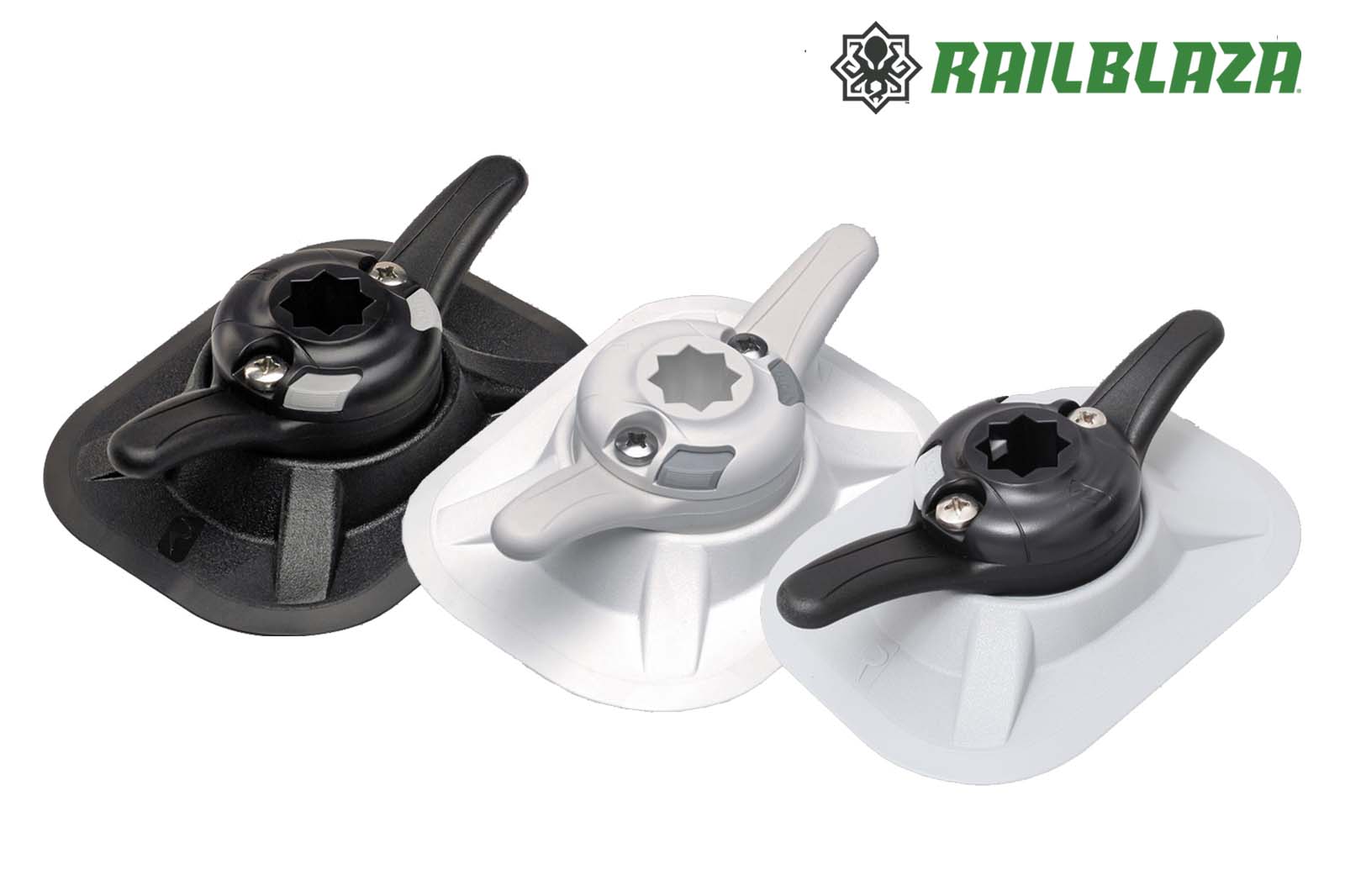 Railblaza RIBPort mit CleatPort in Schwarz, Weiß und Grau