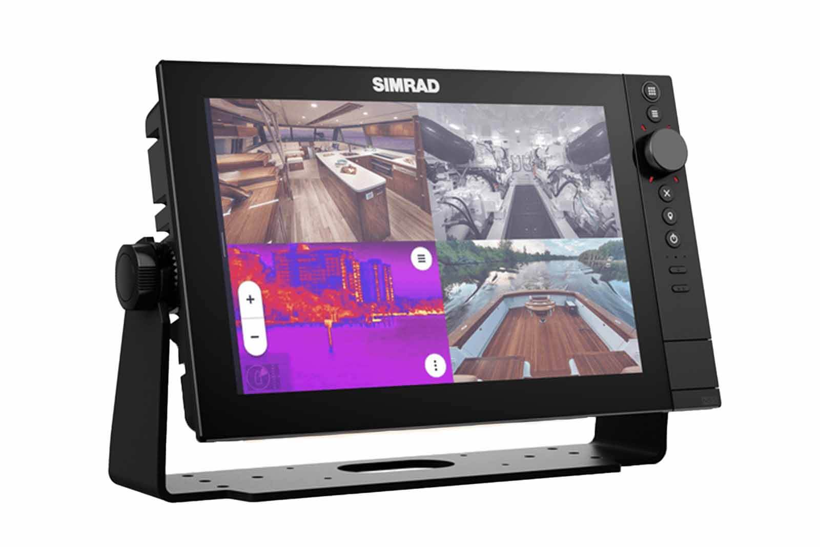Simrad NSS 4 12-Zoll Echolot und Kartenplotter mit Sonar mit Bügelhalterung, Ansicht rechts