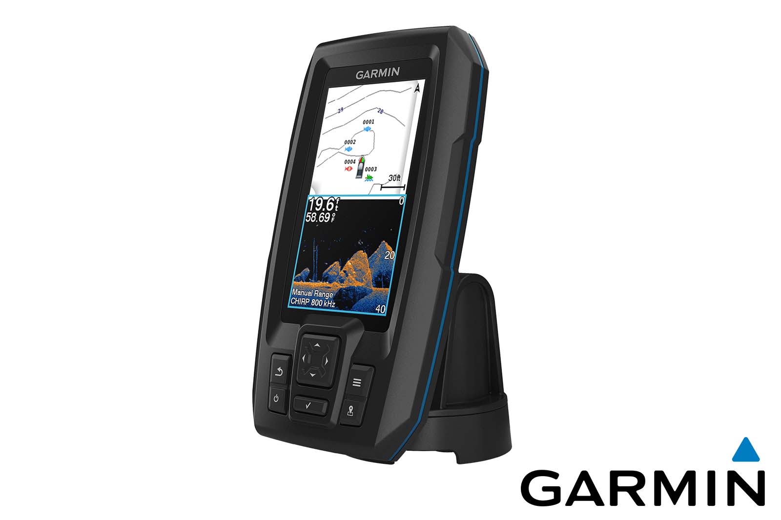 Garmin STRIKER Vivid 4cv Echolot Quick Contours und ClearVü Ansicht rechts