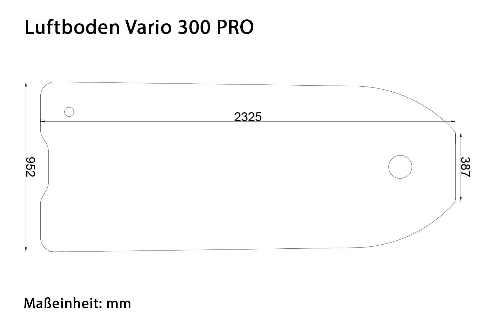 Allroundmarin Luftboden für Vario 300 PRO Dimensionszeichnung