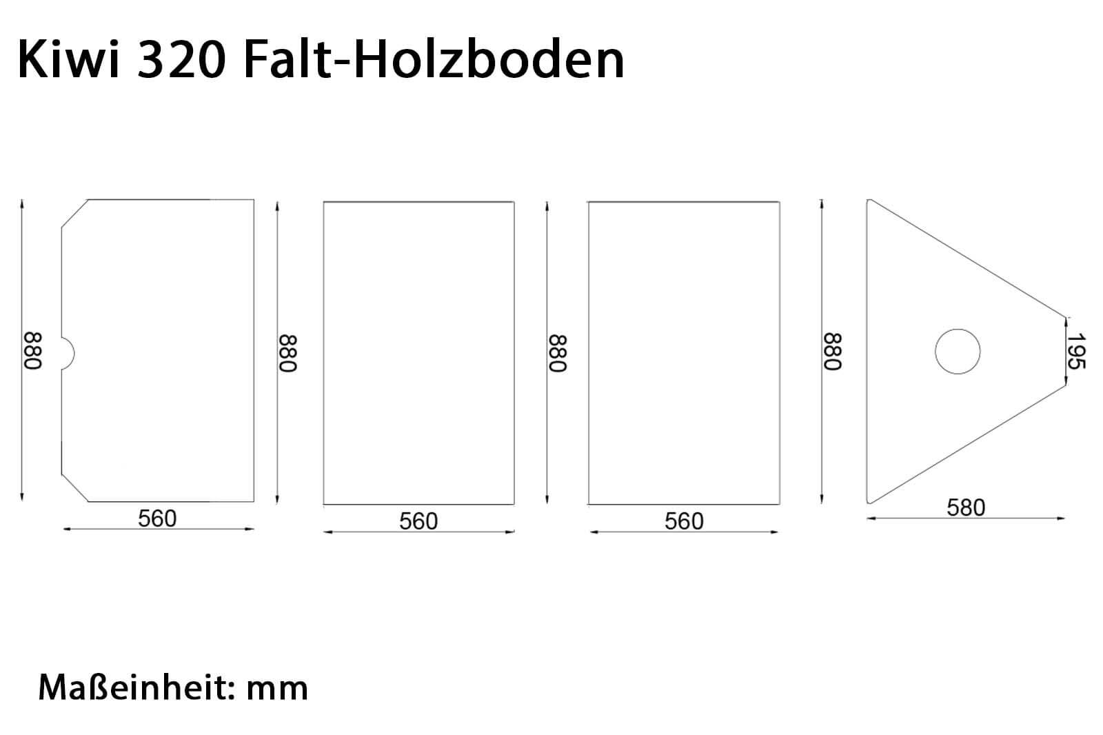 Allroundmarin Kiwi Schlauchboot 320 Dimensionszeichnung Falt-Holzboden