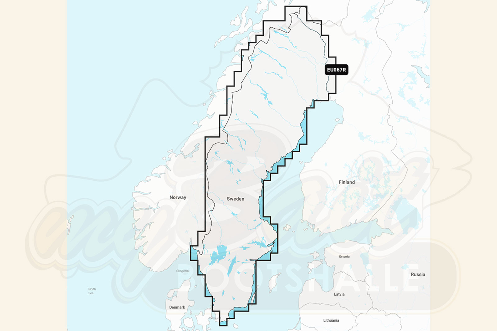 Garmin Navionics Plus: Kartenausschnitt Binnengewässer Schweden