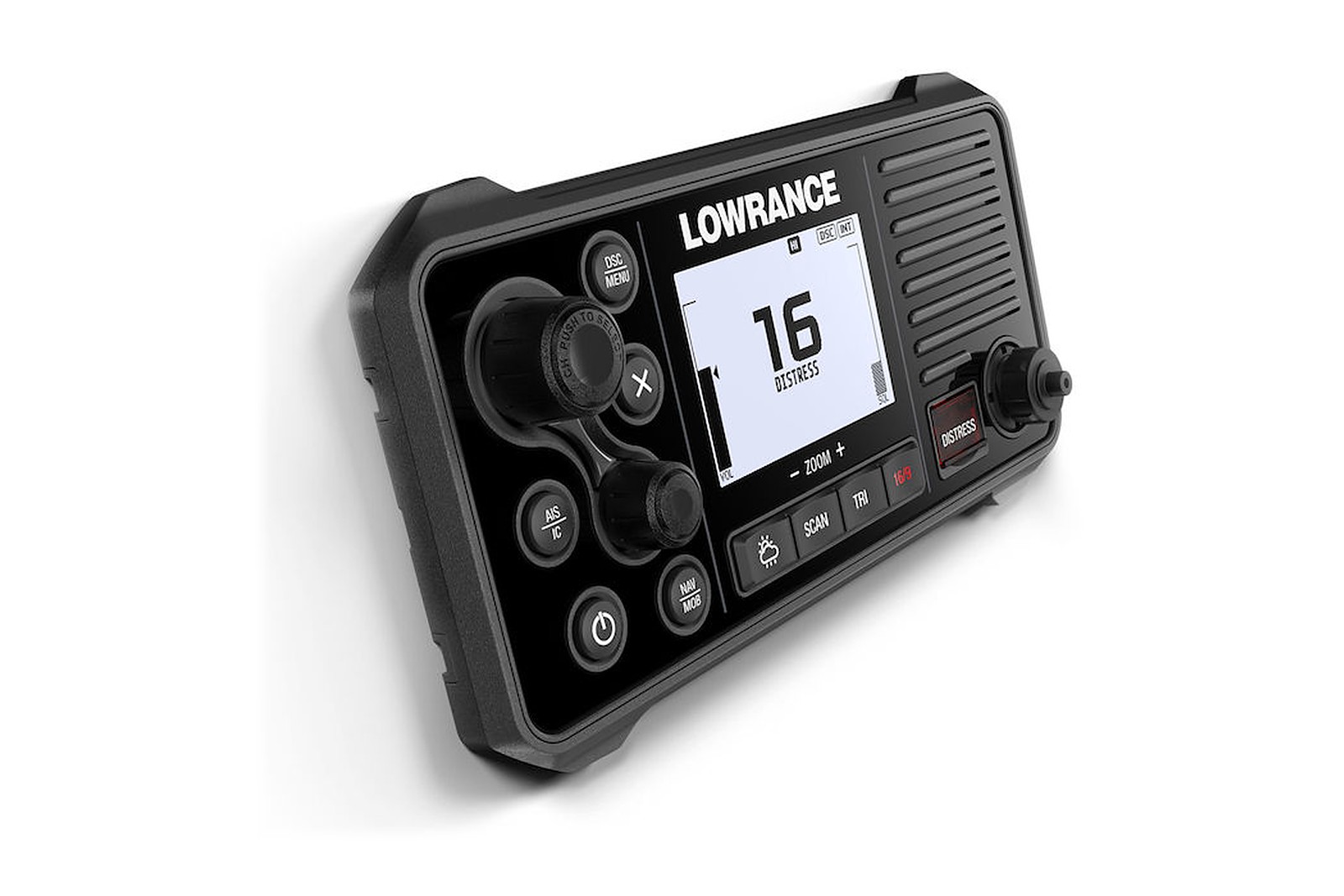 Lowrance Link-9 UKW-Funkanlage, Bedienfeld mit Display