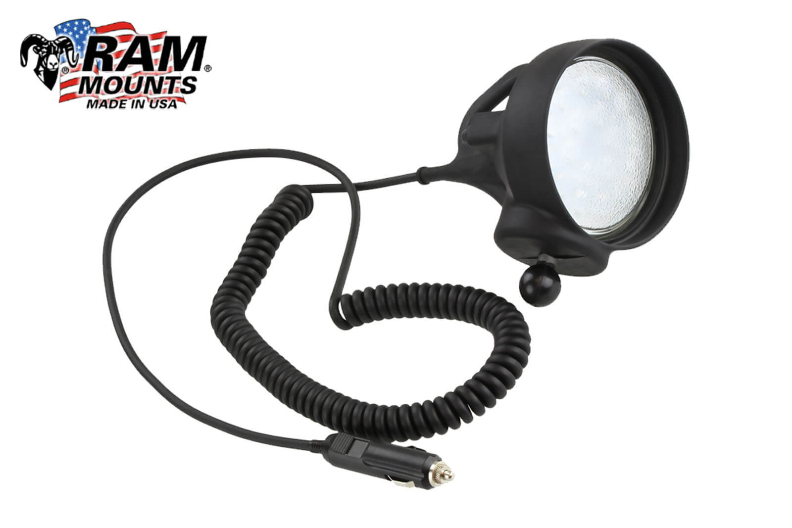 RAM Mounts LED-Strahler Spotlight mit B-Kugel inklusive Zigarettenanzünder-Stecker