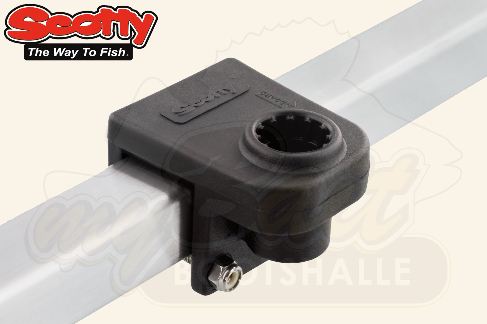 square rail fishing rod holder Clamp-On The liners are round on the outside allowing the rod holder to be adjusted to any angle above the water 243 Square Rail Rod Holder