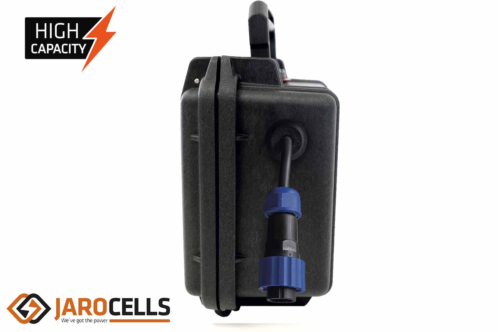 Jarocells Lithium-Ionen-Akku NMC-Hochleistungsbatterie, BT28.12-mini, Anschluss am Koffer