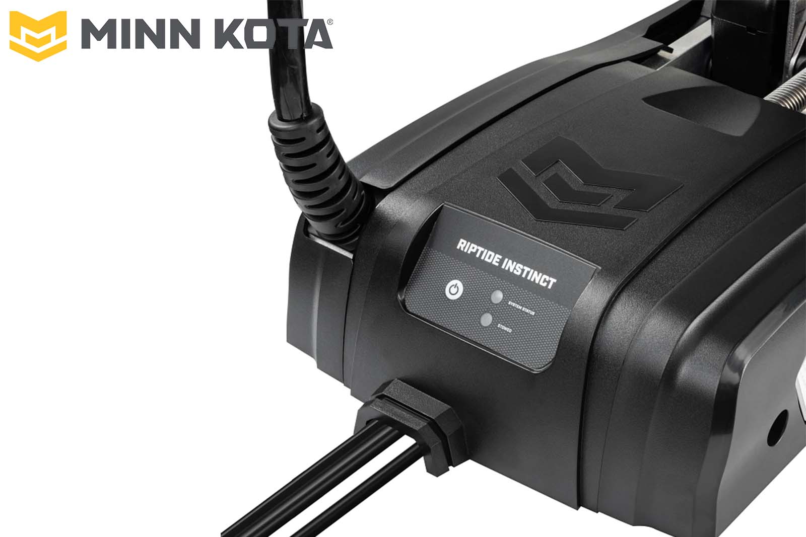 Minn Kota Riptide Instinct QUEST Elektro-Bootsmotor Motorstatus rechts schwarz