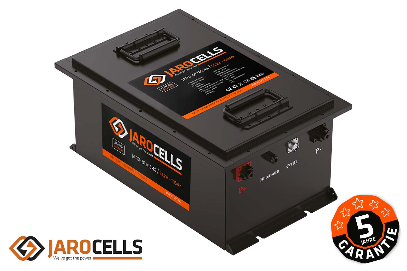 Jarocells Lithium-Ionen-Batterie 48 Volt 105 Ah LiFePO4-Batterie mit 5 Jahren Garantie