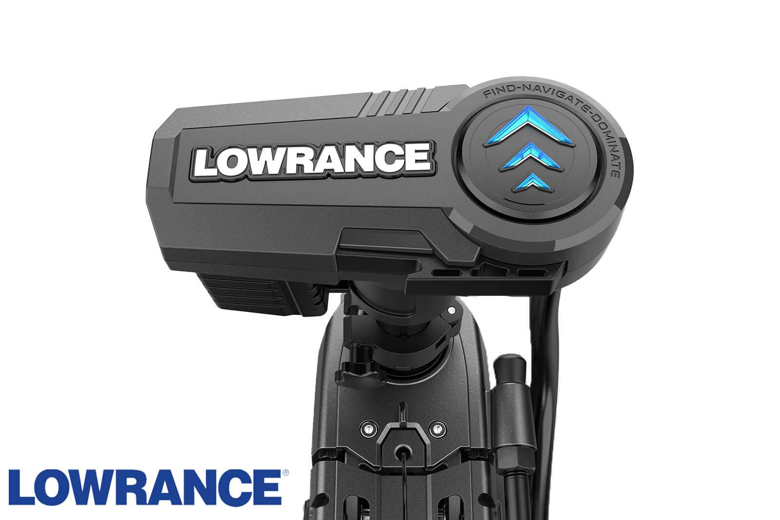 Lowrance GHOST X Elektromotor Motorkopf mit Richtungspfeilen