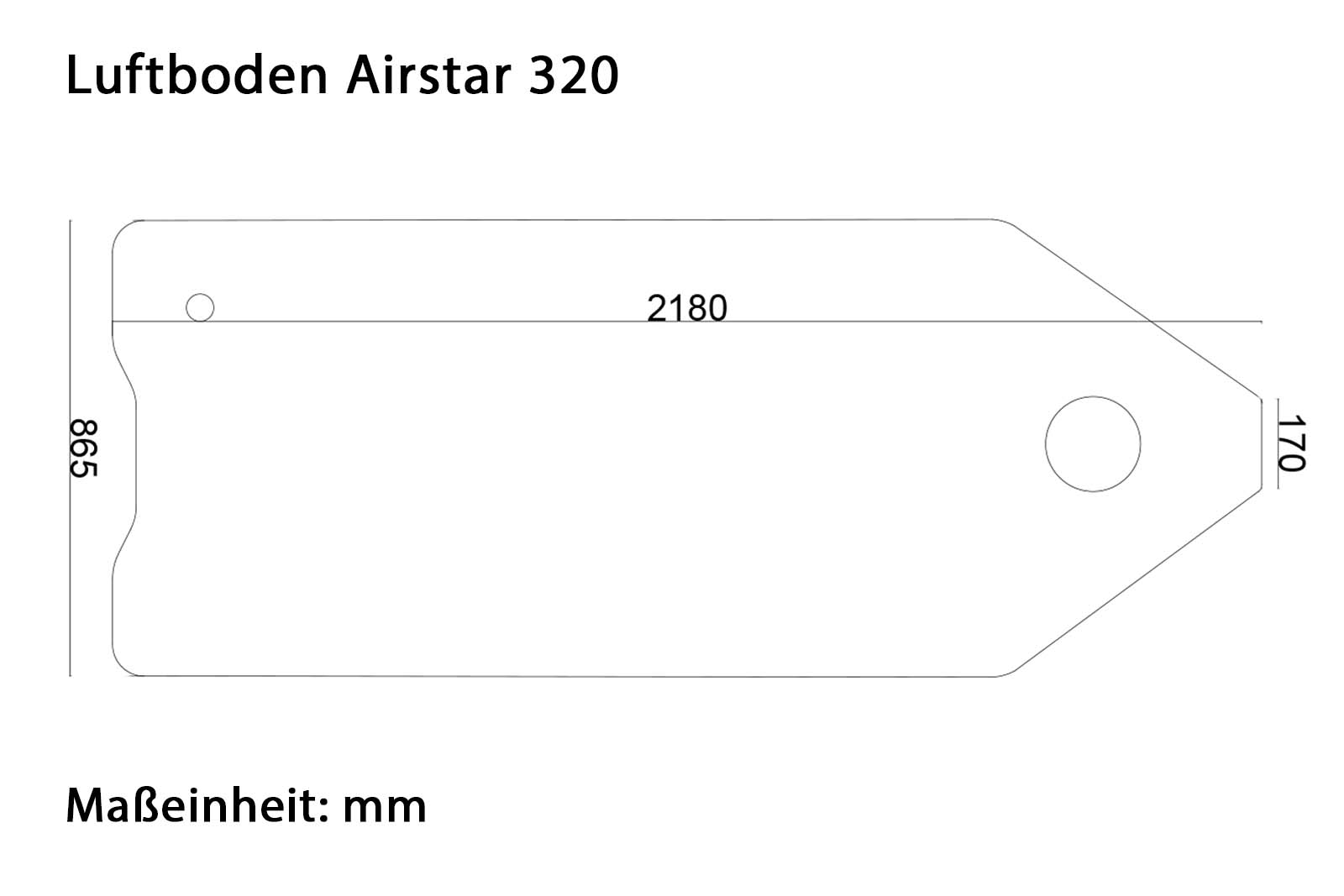 Allroundmarin Airstar 320 Schlauchboot Dimensionszeichnung Luftboden