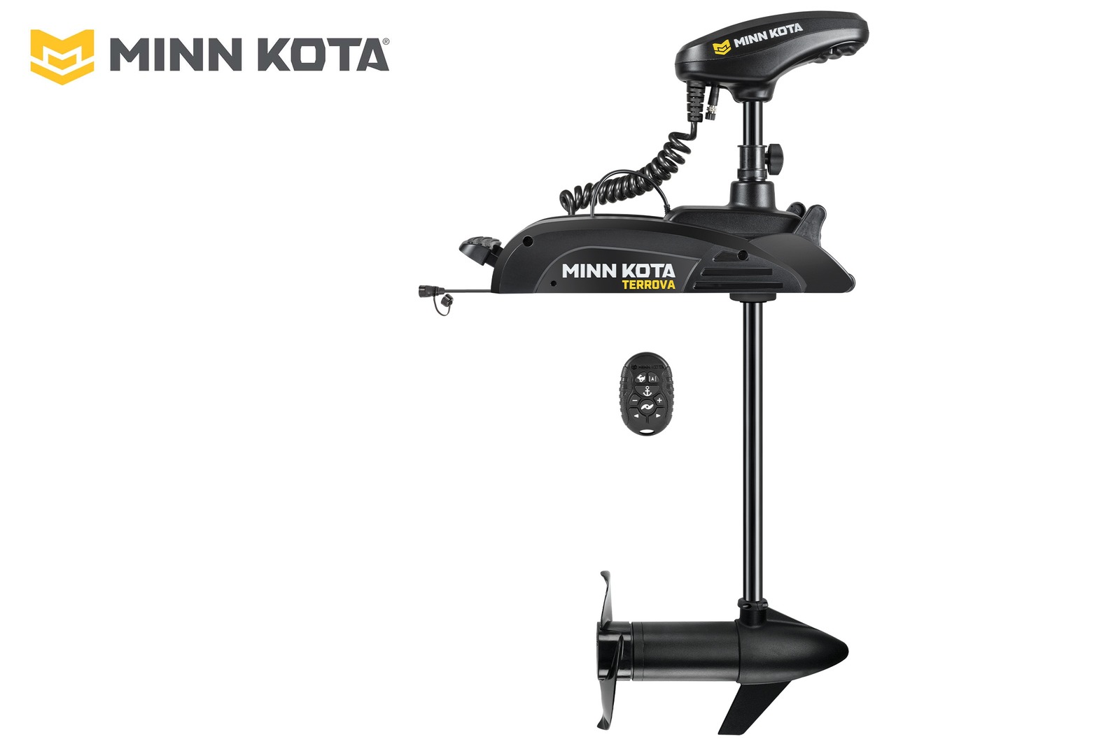 Minn Kota Kayak Terrova 2 in Schwarz, Seitenansicht mit Micro Remote