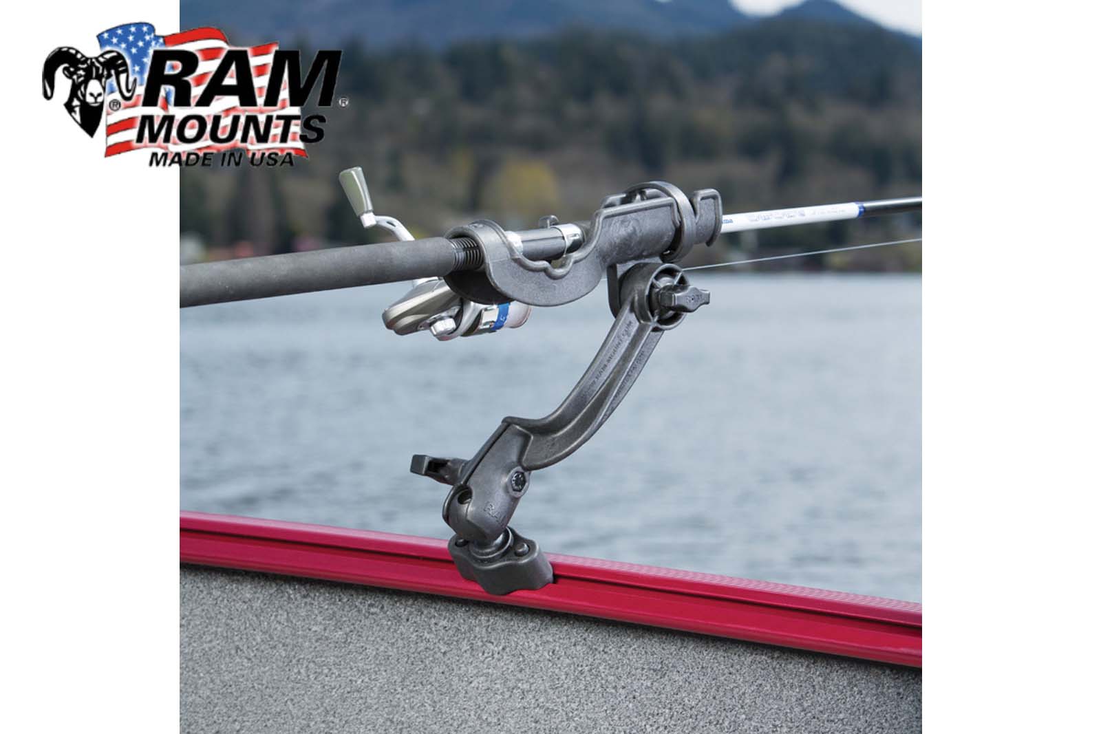 RAM Mounts RAM-114-RBNBU Rod 2000 Angelrutenhalter Montagebeispiel