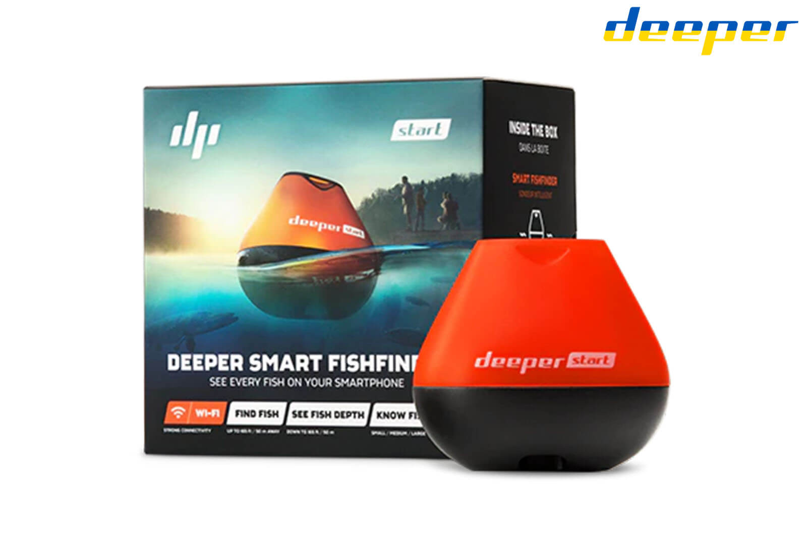 Deeper Start Wireless Fischfinder mit Verpackung