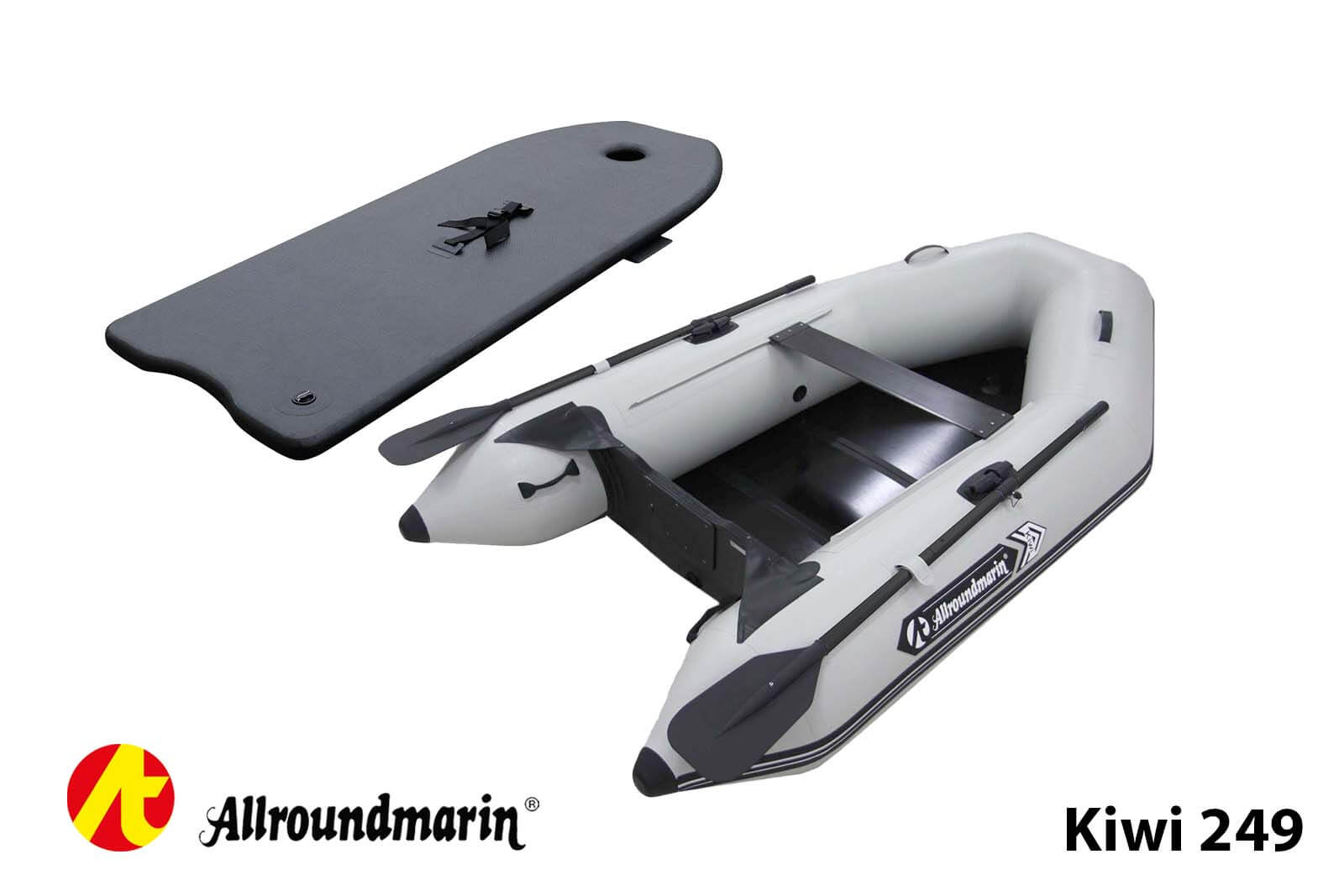 Allroundmarin Kiwi 2024 Schlauchboot 249 in Grau mit Hochdruckluftboden