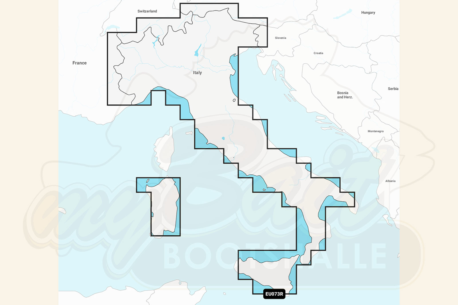 Garmin Navionics Plus: Kartenausschnitt Binnengewässer Italien
