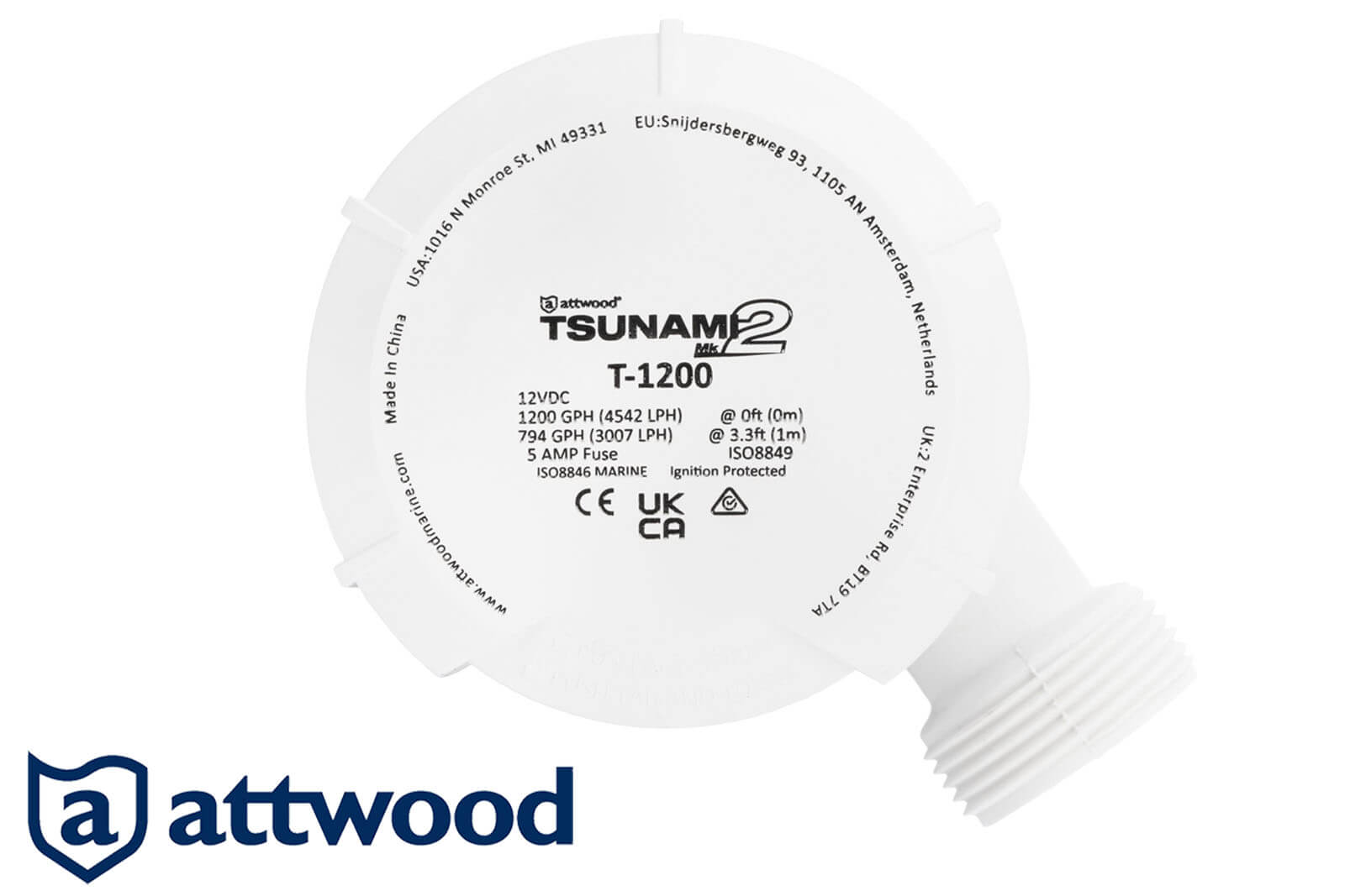 Attwood Tsunami Mk2 Bilgepumpe | Lenzpumpe T1200 12V - oben