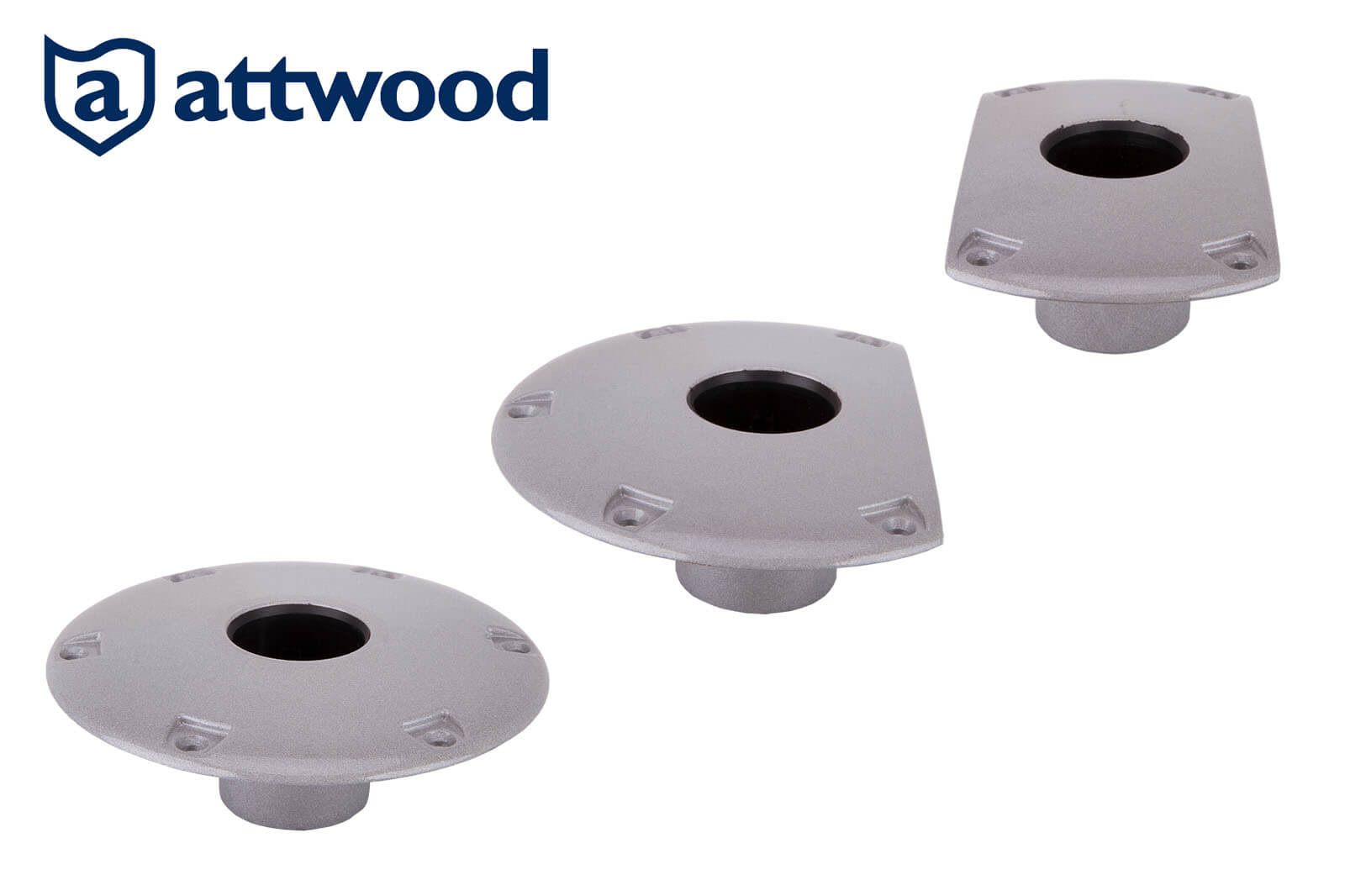 Attwood Base Bodenplatten: Varianten rund, angeschnitten und beidseitig angeschnitten