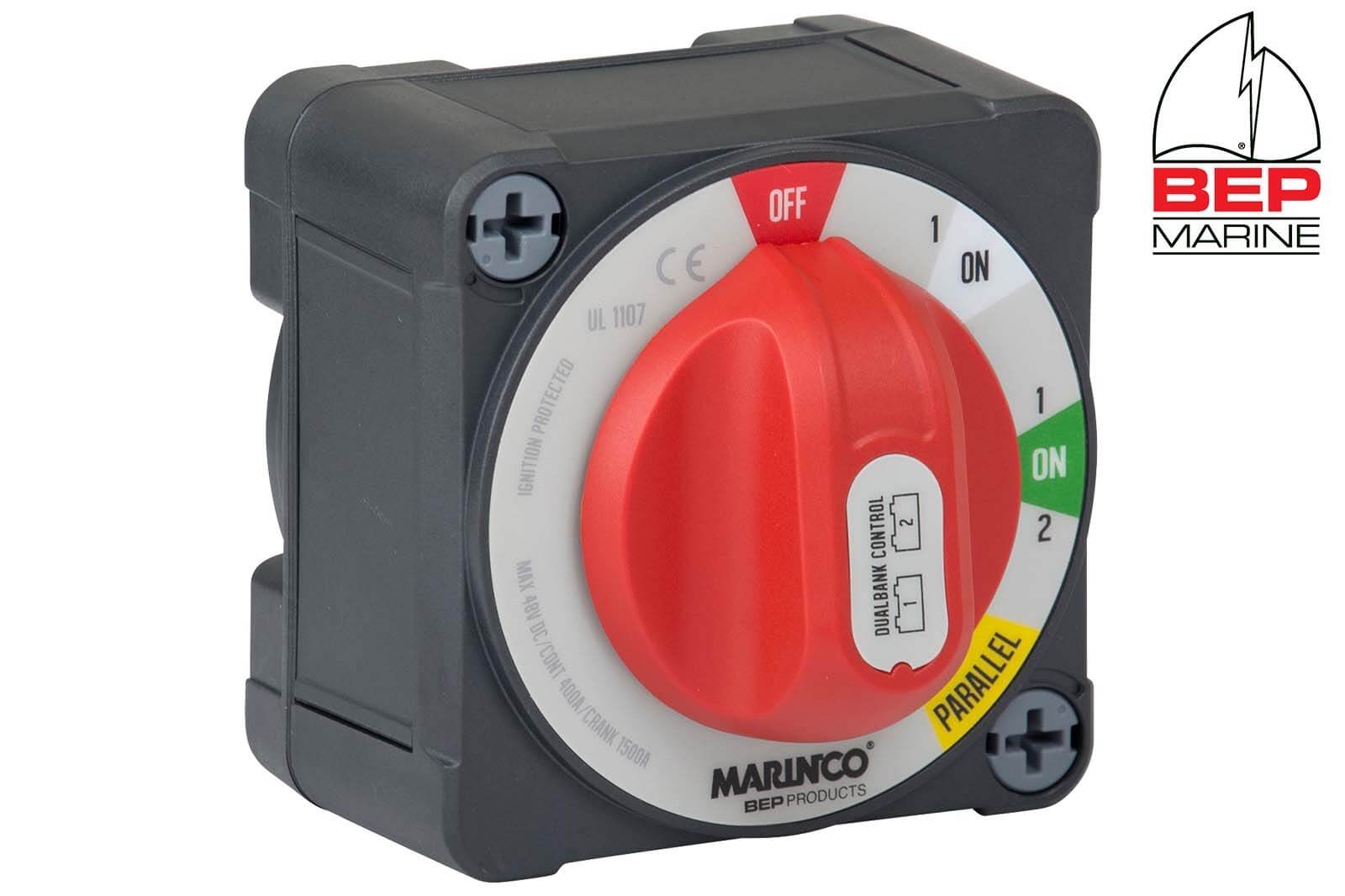 BEP Marine Batterieschalter Dual Bank 400 A Seitenansicht rechts