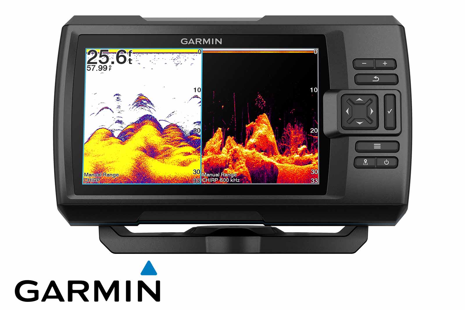Garmin STRIKER Vivid 7cv Echolot SplitScreen 2D-Sonar und ClearVü, Frontansicht