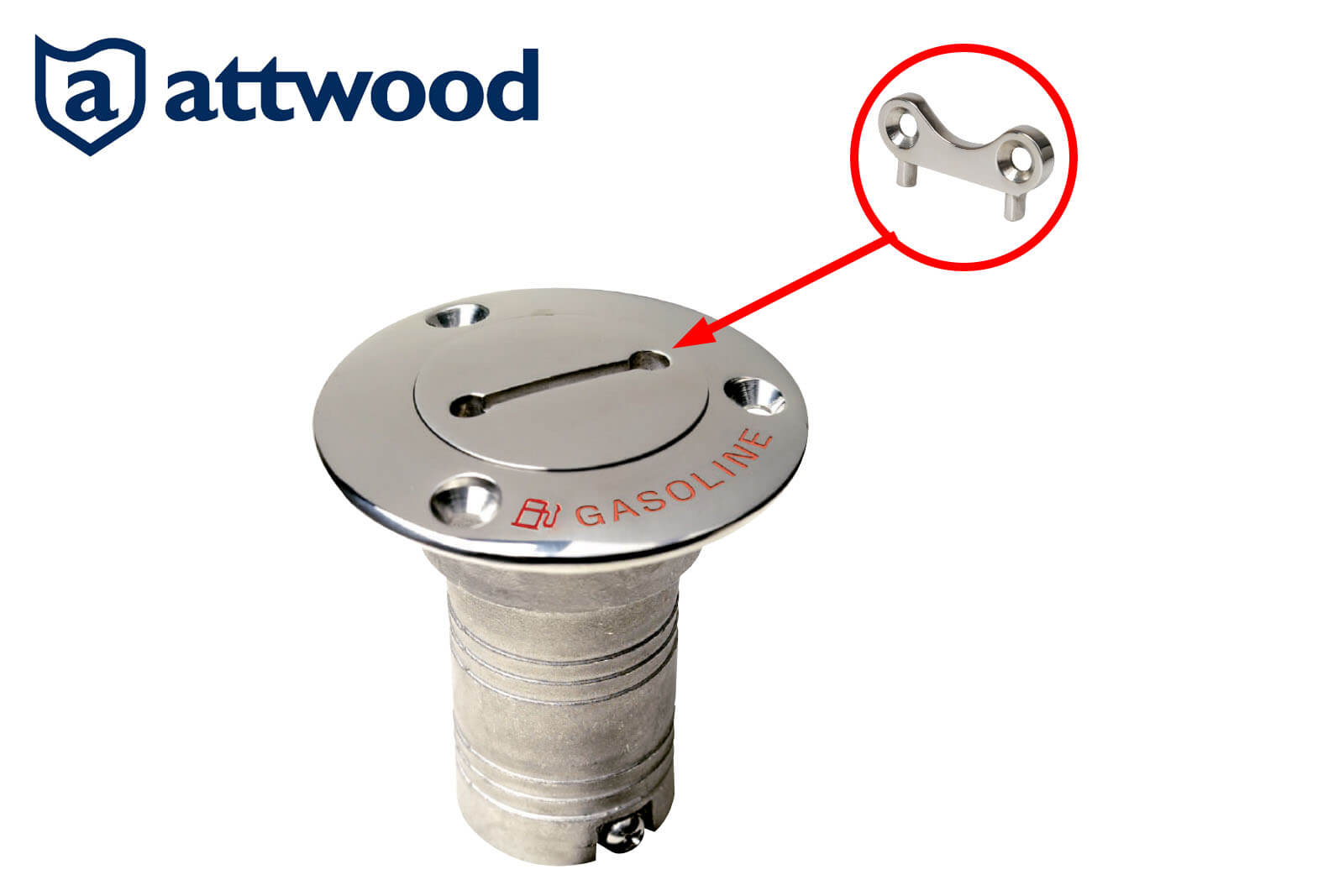 Attwood Edelstahl-Einfüllstutzen mit verschließbarem Deckel