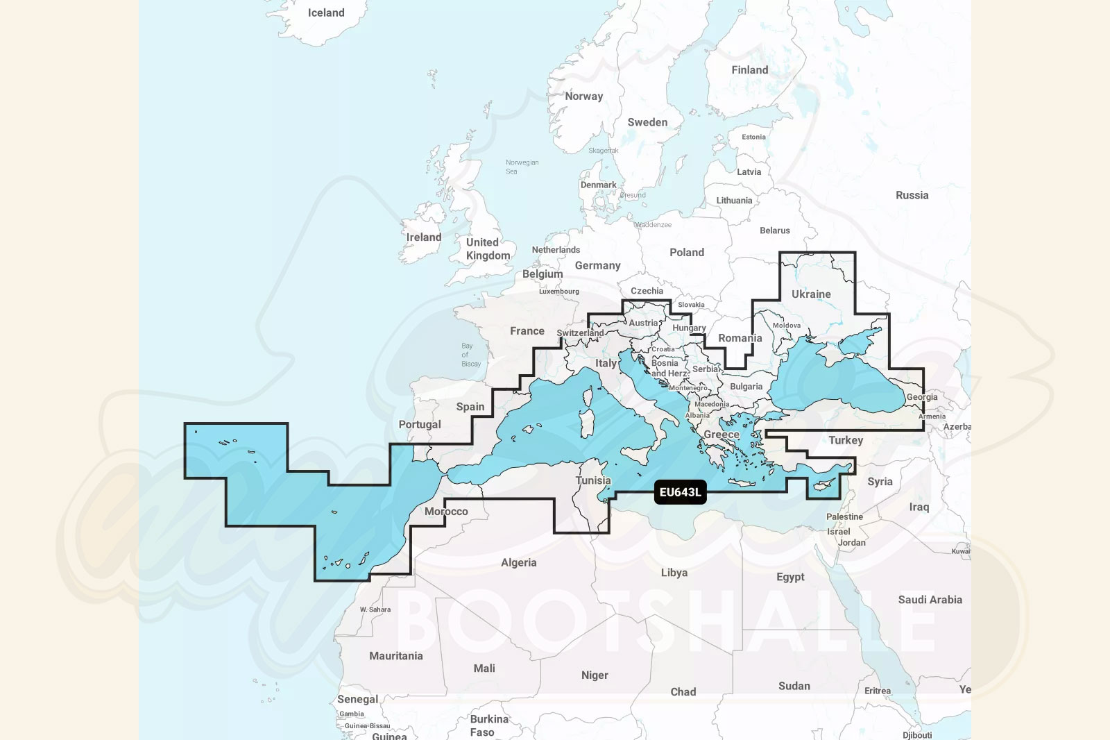 Garmin Navionics Plus: Kartenausschnitt Mittelmeer / Schwarzes Meer