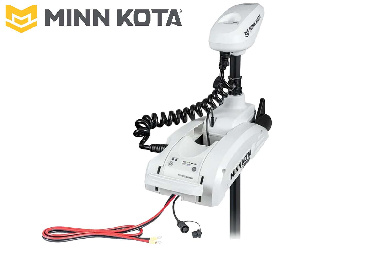 Minn Kota Riptide Kayak Terrova Kayak-Motor Heckansicht mit Anschlüssen