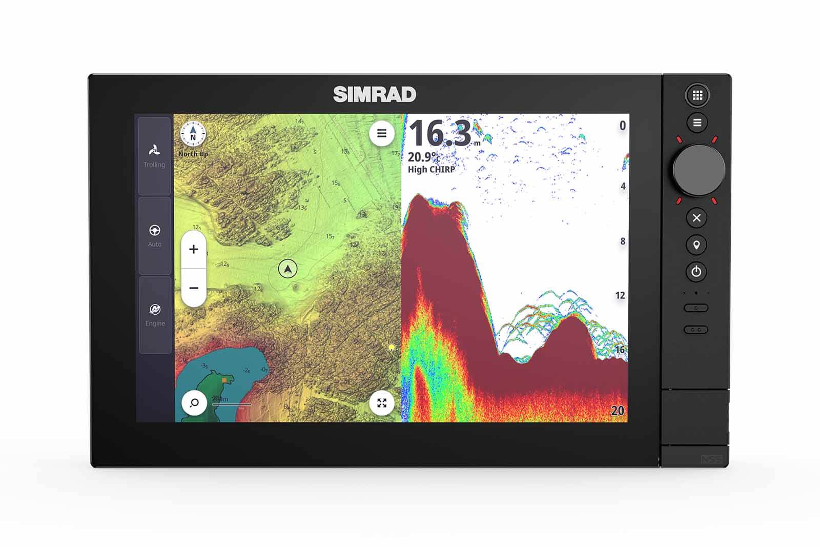 Simrad NSS 4 12-Zoll Echolot und Kartenplotter mit Sonar, Frontansicht