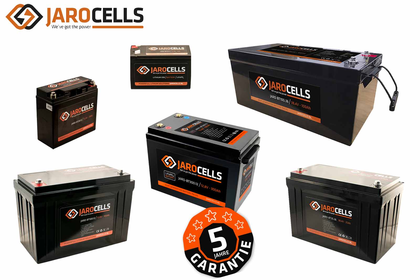 Jarocells JARO-BT Lithium-Ionen-Batterie mit Bluetooth & Batteriemanagementsystem (BMS)