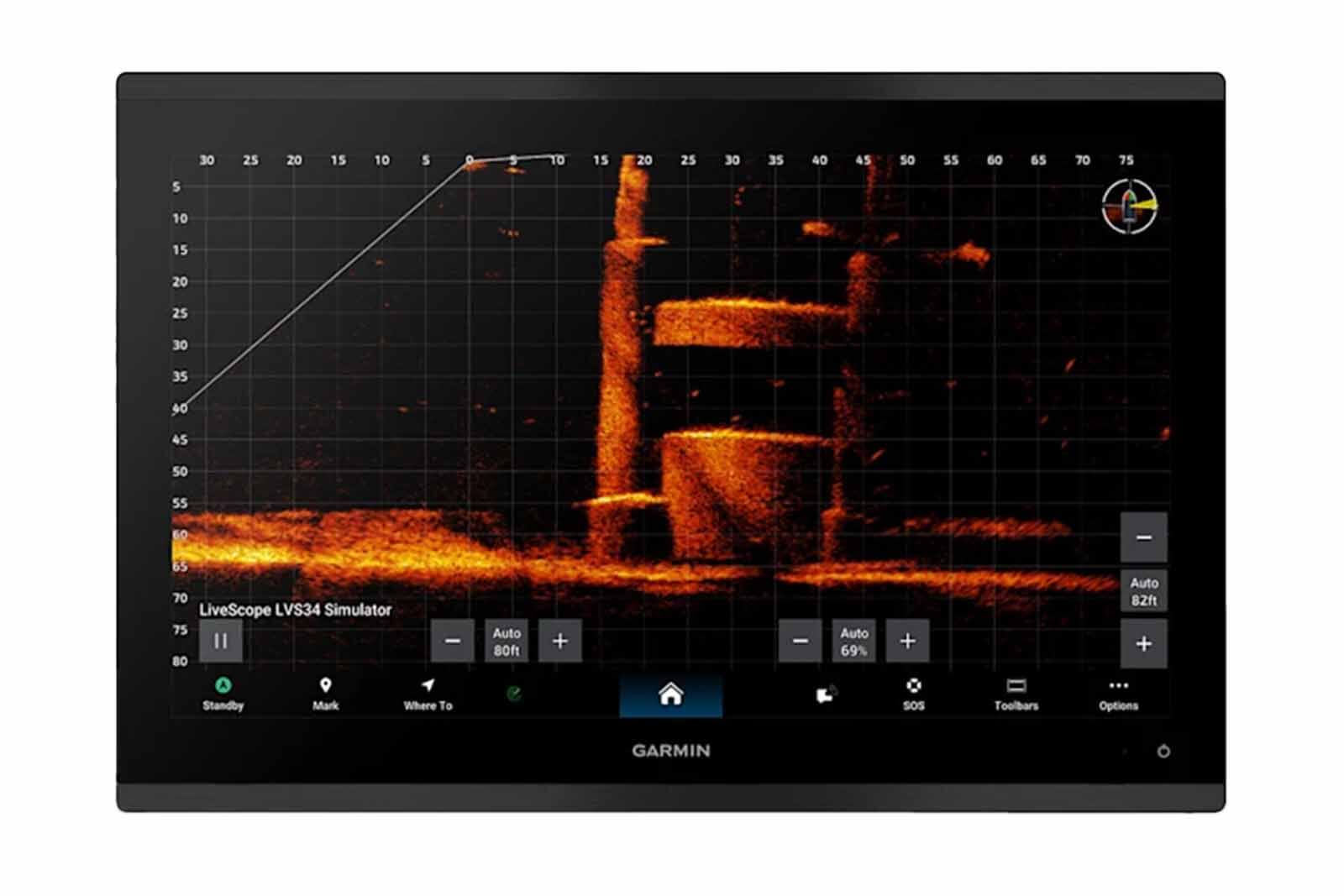 Garmin GPSMAP 9017xsv Echolot Sonarbild Frontansicht