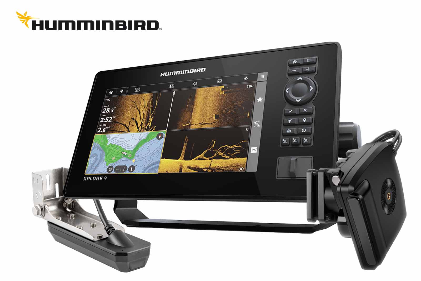 Humminbird XPLORE 9 Echolot mit CMSI+ Geber und MEGA Live 2