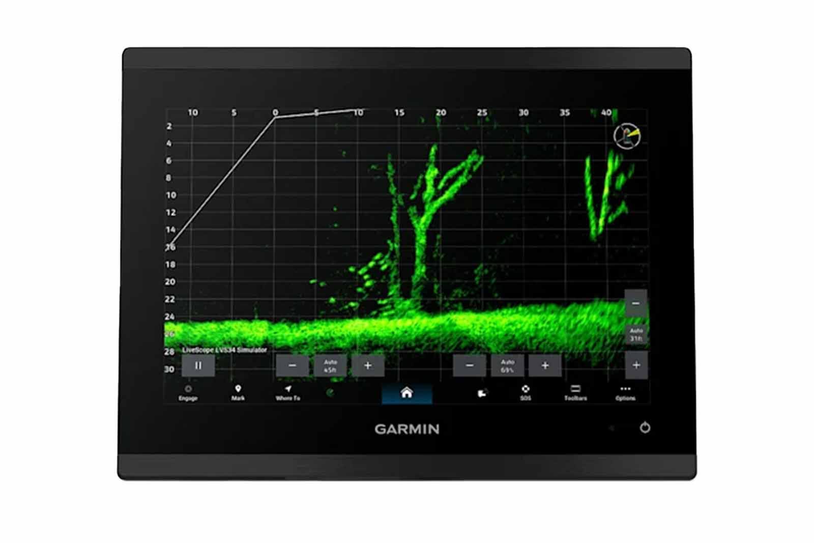 Garmin GPSMAP 9010xsv Echolot Sonarbild Frontansicht