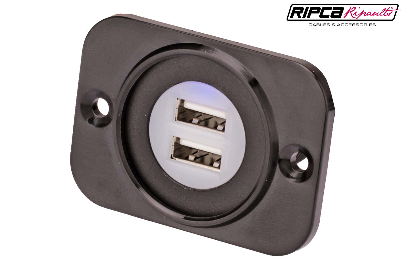 USB-Einbausteckdose mit leuchtender LED