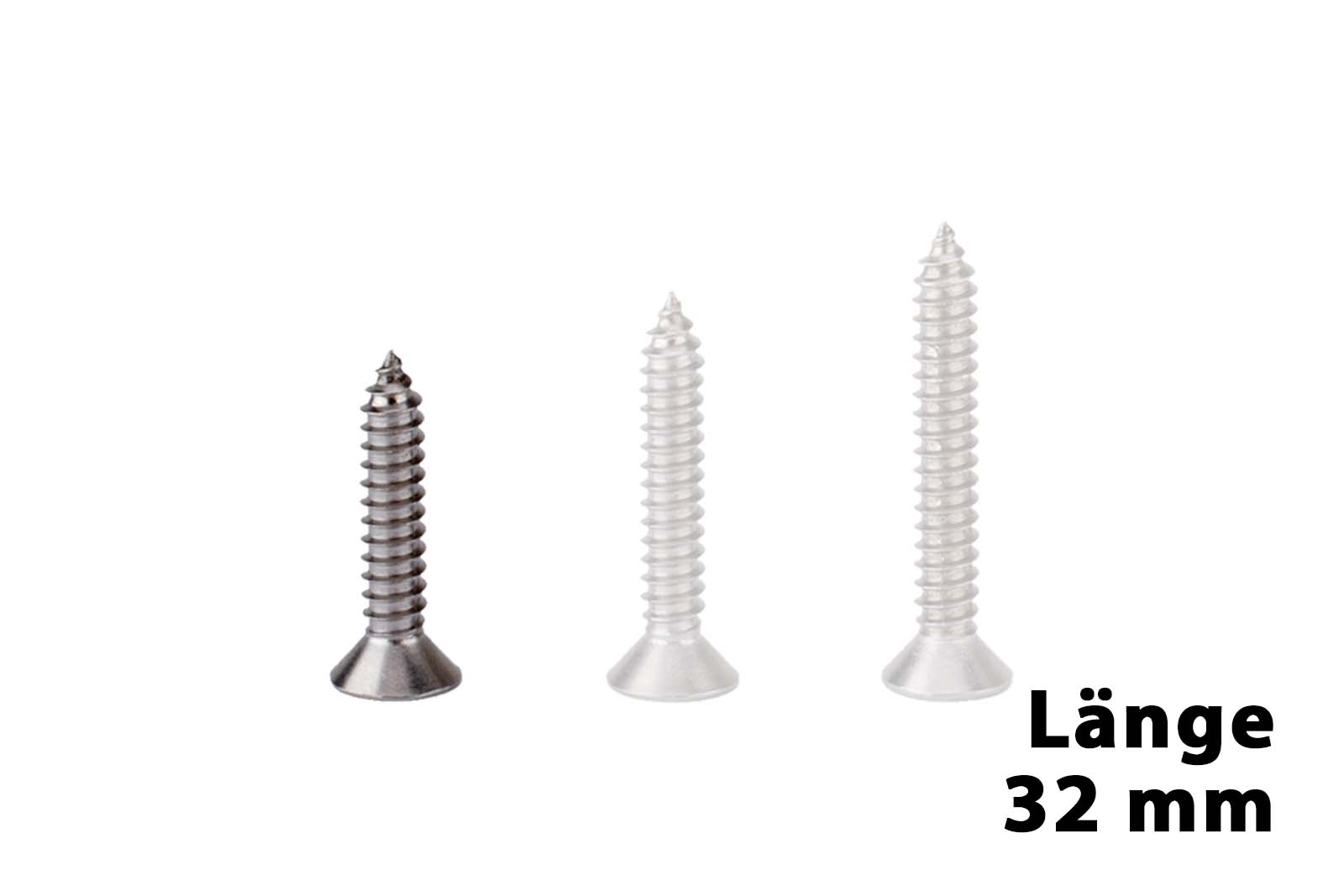 Edelstahl Schrauben Set für Bases Holzschraube einzeln 32 mm