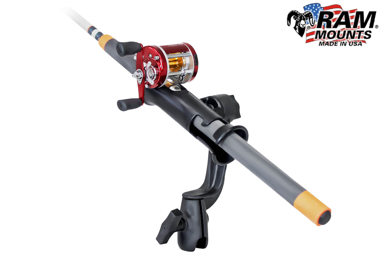 RAM Mounts Angelrutenhalter Tube Jr. mit Multirolle