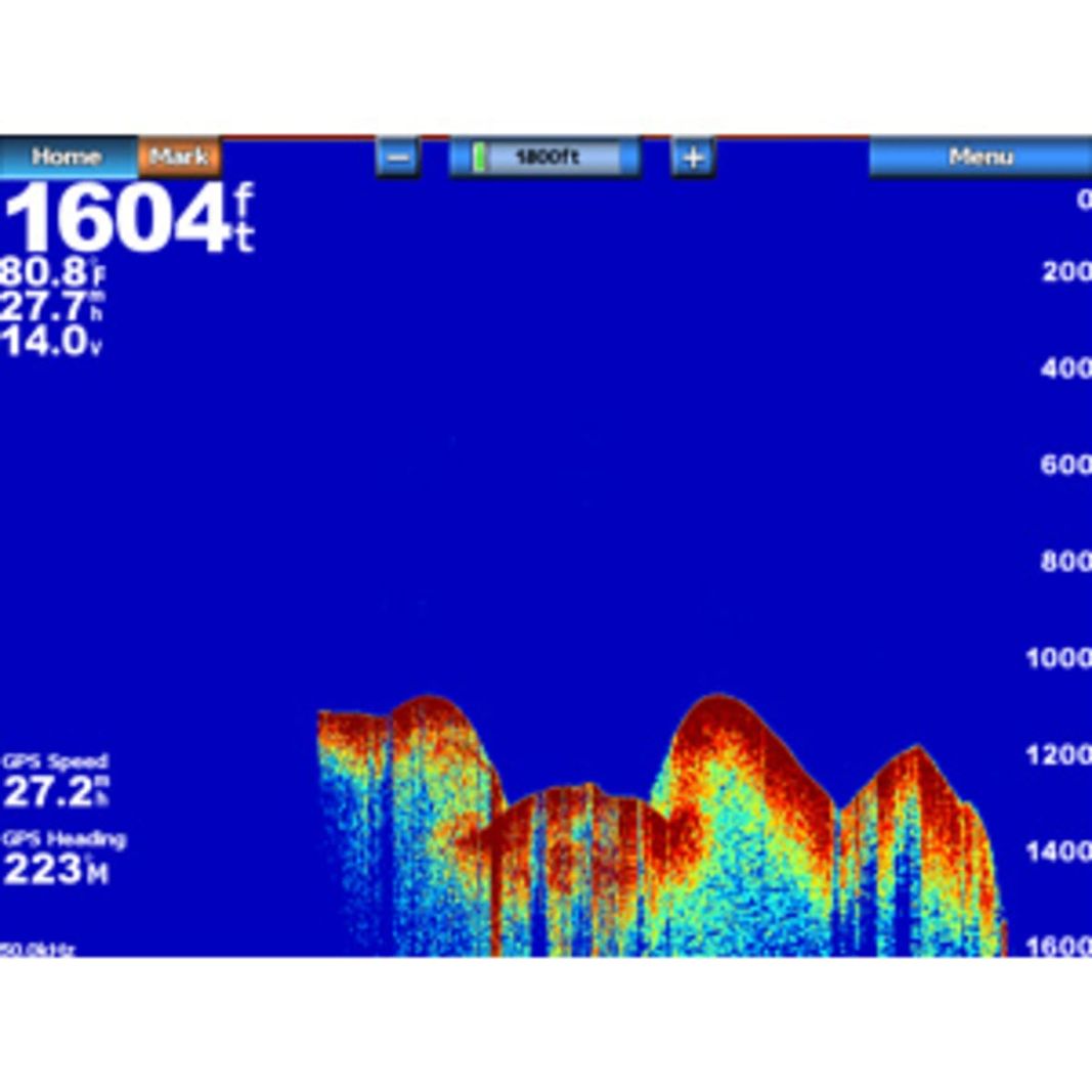Garmin GSD 24 Echolotmodul, Echolotbild auf dem Kartenplotter