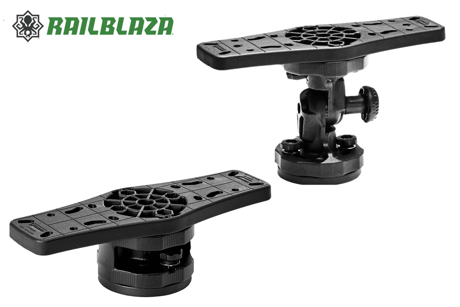 Railblaza HEXX Echolothalter: Modelle mit und ohne Arm.