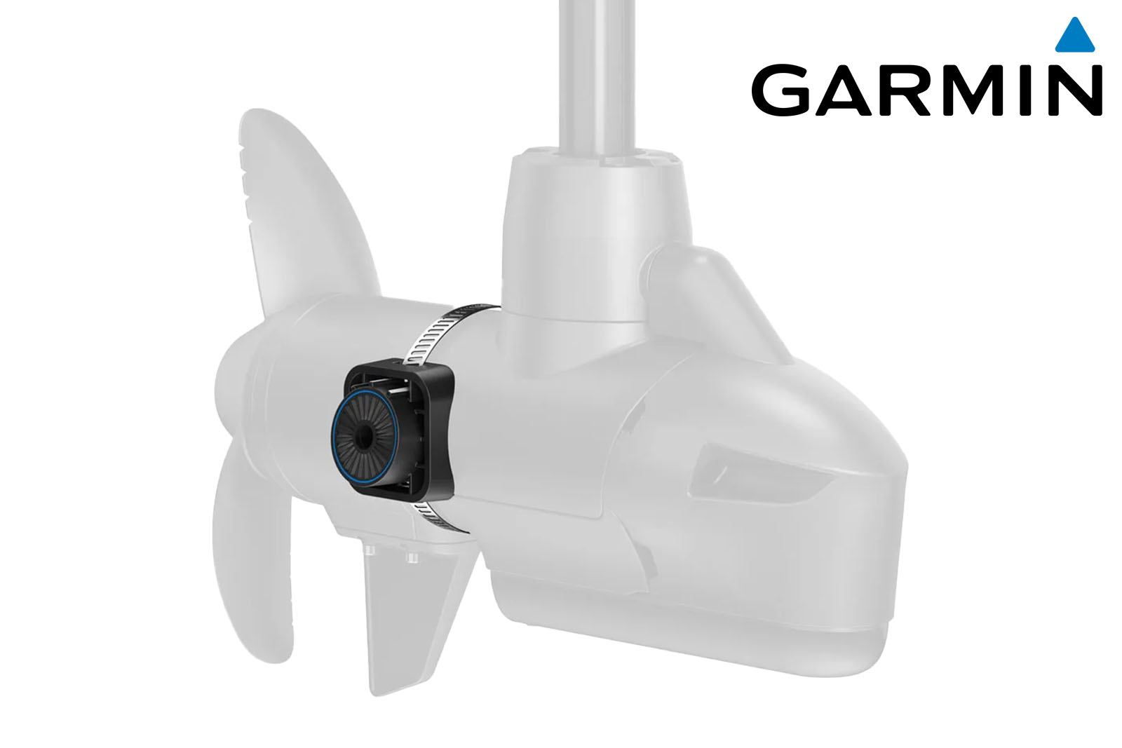 Garmin Geberhalterung für LiveScope 2 am Motorgehäuse montiert
