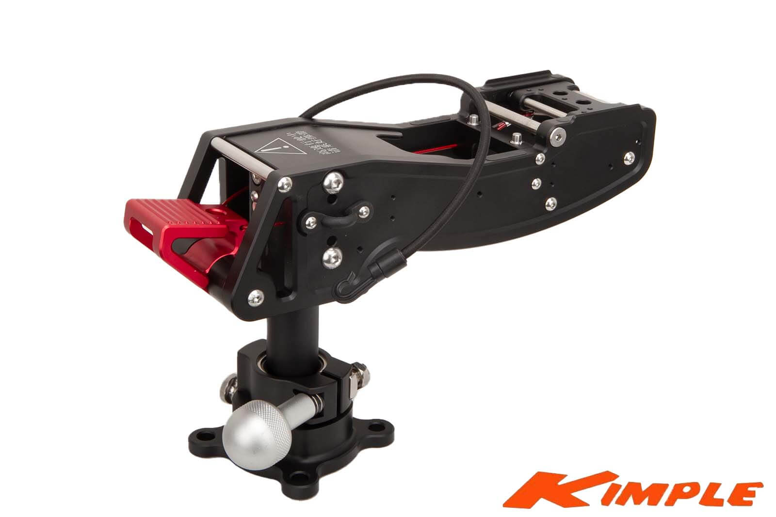 Kimple Foot Controlled Electric Transducer Mount Detailansicht Halterung Seitenansicht schräg rechts